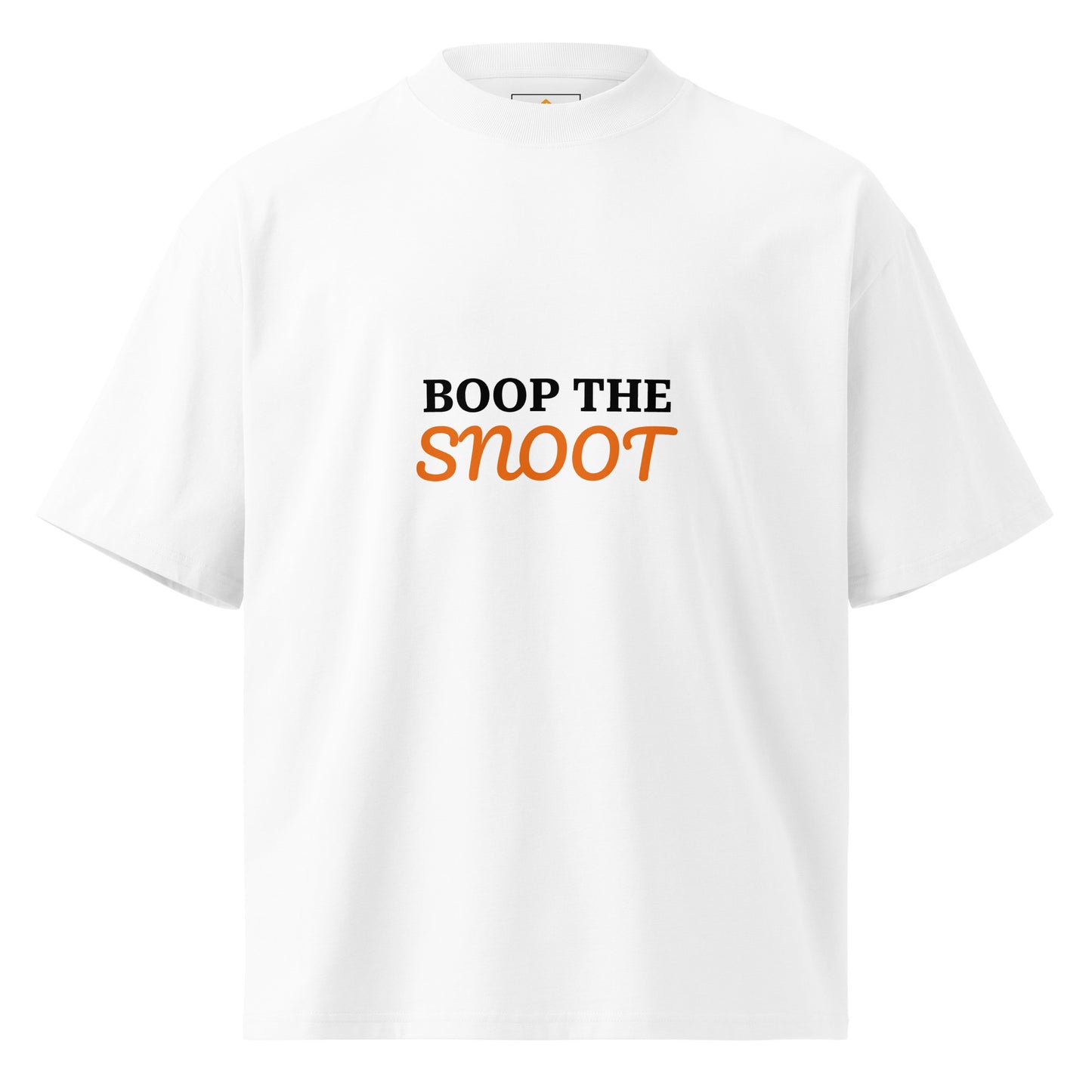 Unisex organic oversized high neck t-shirt BOOP THE SNOOT