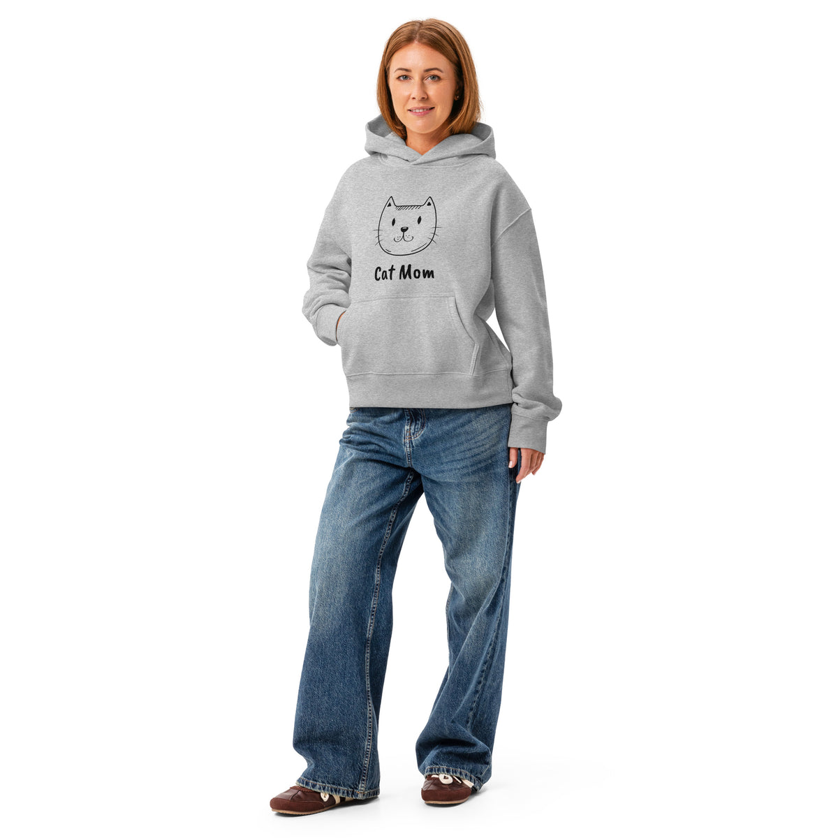 Women’s relaxed hoodie CAT MOM