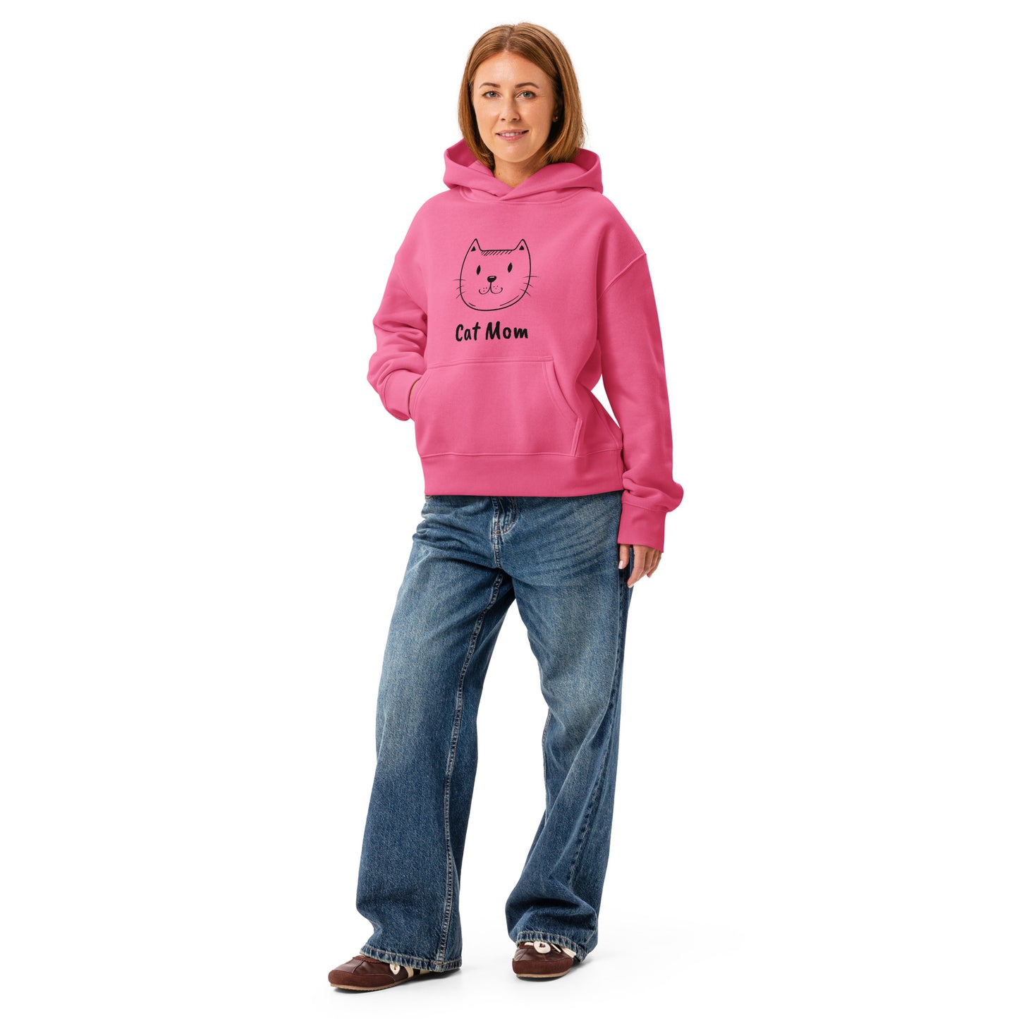 Women’s relaxed hoodie CAT MOM