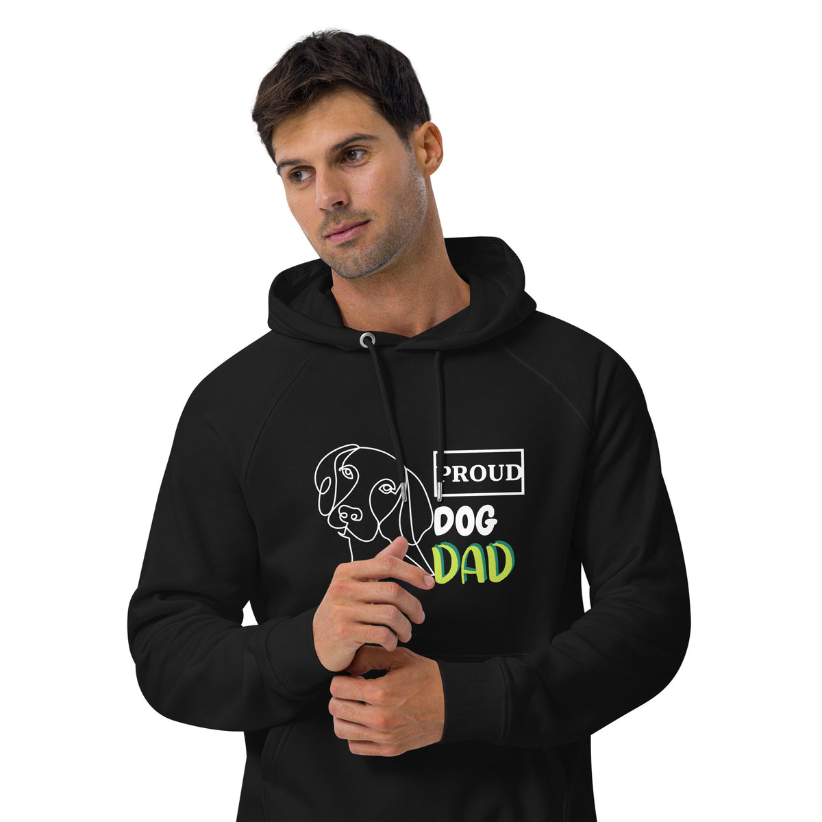 Unisex eco raglan hoodie PROUD DOG DAD