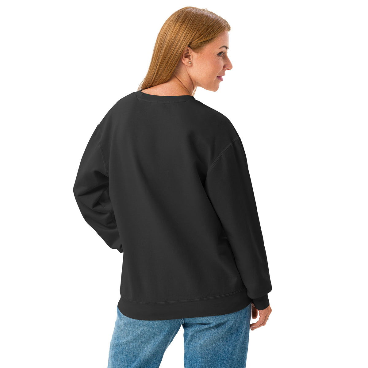 Unisex garment-dyed fleece crewneck sweatshirt NIGHT. WINTER. CAT