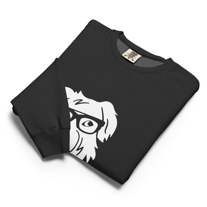 Unisex garment-dyed fleece crewneck sweatshirt FORMING MY FIRST THOUGHT