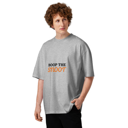 Unisex organic oversized high neck t-shirt BOOP THE SNOOT