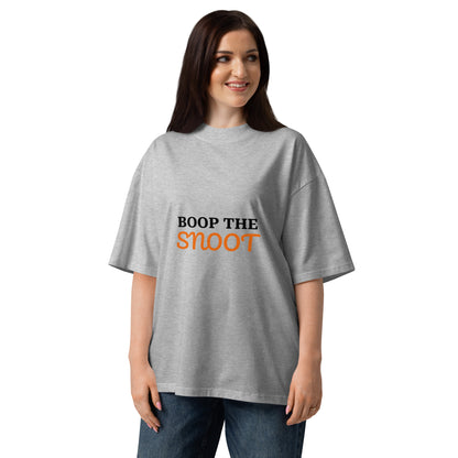 Unisex organic oversized high neck t-shirt BOOP THE SNOOT