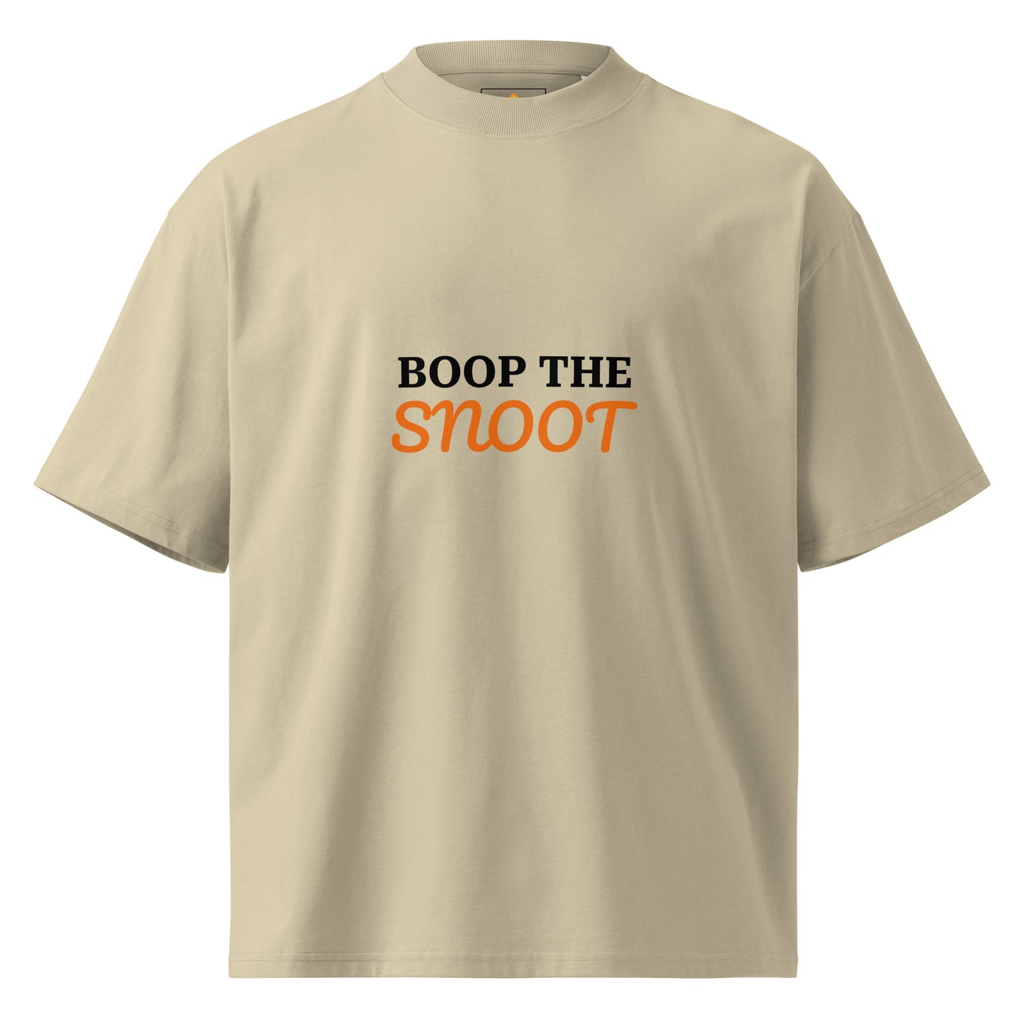 Unisex organic oversized high neck t-shirt BOOP THE SNOOT