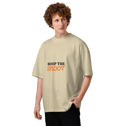 Unisex organic oversized high neck t-shirt BOOP THE SNOOT