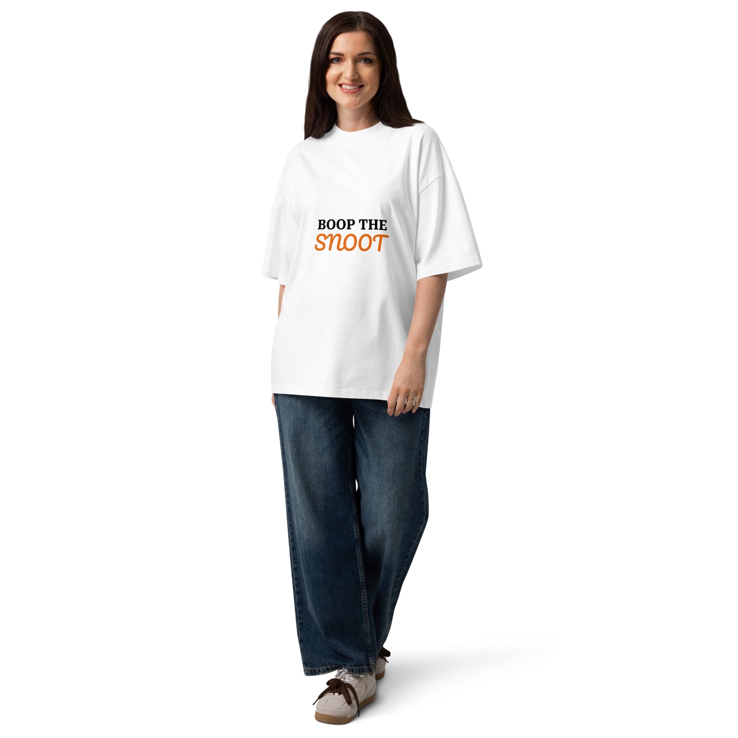 Unisex organic oversized high neck t-shirt BOOP THE SNOOT