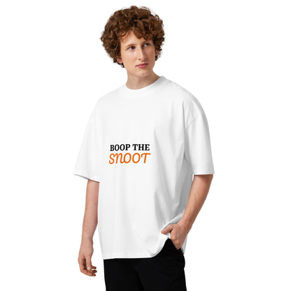 Unisex organic oversized high neck t-shirt BOOP THE SNOOT