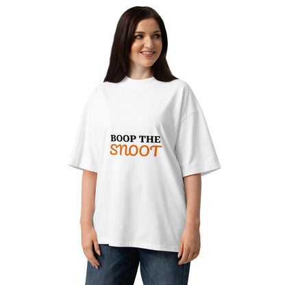 Unisex organic oversized high neck t-shirt BOOP THE SNOOT
