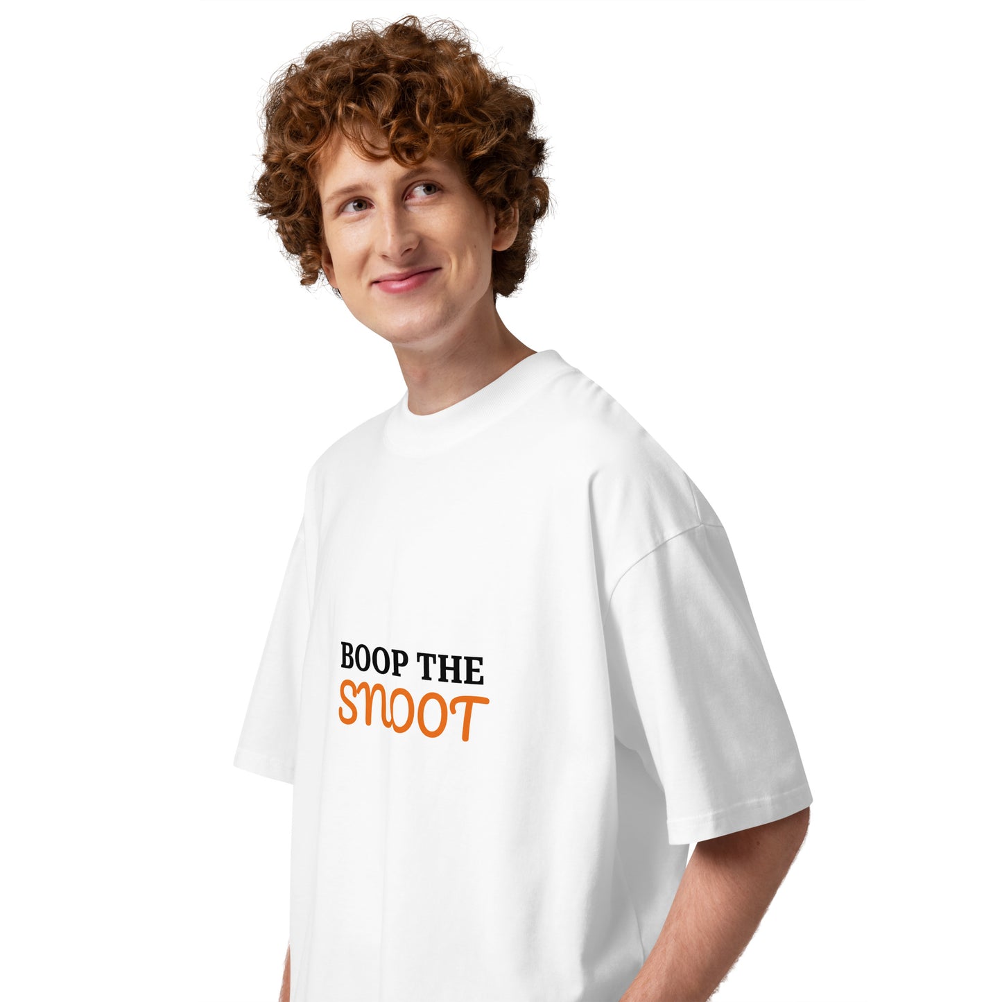 Unisex organic oversized high neck t-shirt BOOP THE SNOOT